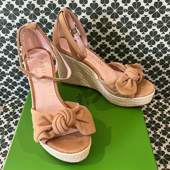 ♠️kate spade Tianna Platform Wedges, Bungalow Brown NIB - Picture 7 of 12